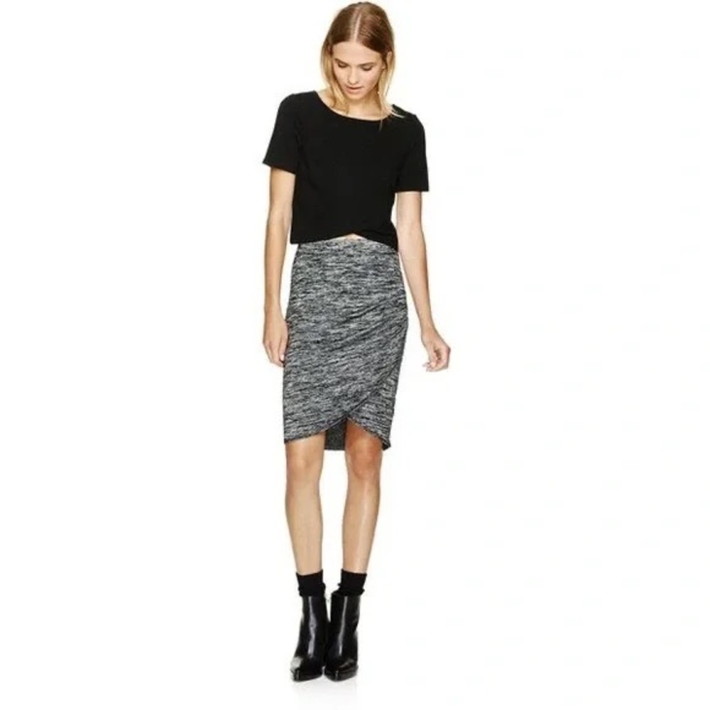 Aritzia Wilfred Free Heather Grey Tyra Ruched Skirt